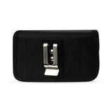 HORIZONTAL RUGGED POUCH MEDIUM SIZE WITH METAL BELT CLIP AND VELCRO IN BLACK (3.5X2.05X1.1 INCHES)
