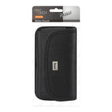 REIKO HORIZONTAL RUGGED POUCH IPHONE 5/ 5S/ SE WITH VELCRO IN BLACK (5.27x2.71x0.7 INCHES PLUS)