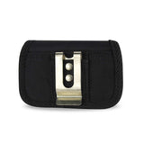 REIKO HORIZONTAL RUGGED POUCH MEDIAN SIZE WITH VELCRO AND METAL BELT CLIP IN BLACK (3.5X2.05X1.1 INCHES)