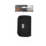 REIKO HORIZONTAL RUGGED POUCH MEDIAN SIZE WITH VELCRO AND METAL BELT CLIP IN BLACK (3.5X2.05X1.1 INCHES)