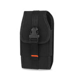 VERTICAL BUCKLE BELT CLIP RUGGED POUCH SAMSUNG GALAXY S6 DUOS IN BLACK BLACK (5.9X3.3X0.5 INCHES PLUS)