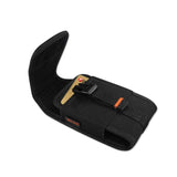 VERTICAL BUCKLE BELT CLIP RUGGED POUCH SAMSUNG GALAXY S6 DUOS IN BLACK BLACK (5.9X3.3X0.5 INCHES PLUS)