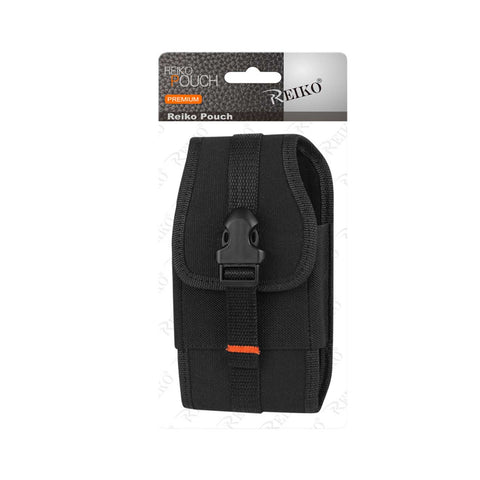 VERTICAL BUCKLE BELT CLIP RUGGED POUCH SAMSUNG GALAXY S6 DUOS IN BLACK BLACK (5.9X3.3X0.5 INCHES PLUS)