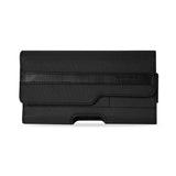 REIKO HORIZONTAL RUGGED POUCH WITH Z LID PATTERN IN BLACK (5.59X2.79X0.42 INCHES SLIM)