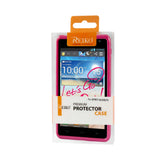 REIKO LG SPIRIT 4G FRAME BUMPER CLEAR BACK CASE IN HOT PINK