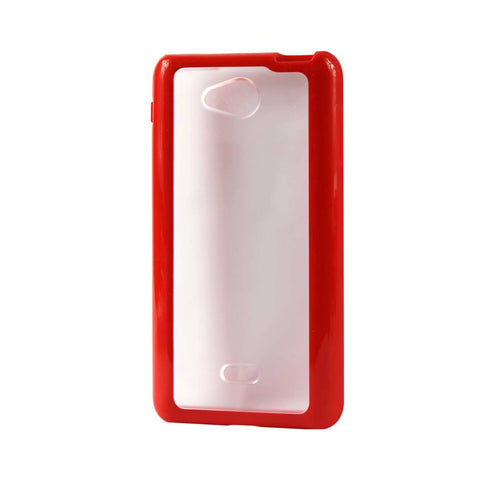 REIKO LG SPIRIT 4G FRAME BUMPER CLEAR BACK CASE IN RED