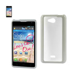 REIKO LG SPIRIT 4G FRAME BUMPER CLEAR BACK CASE IN WHITE