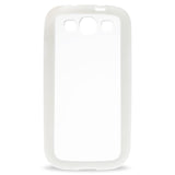 REIKO SAMSUNG GALAXY S3 FRAME BUMPER CLEAR BACK CASE IN WHITE