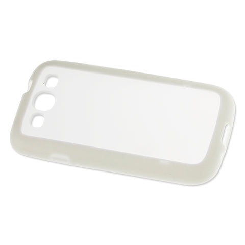 REIKO SAMSUNG GALAXY S3 FRAME BUMPER CLEAR BACK CASE IN WHITE