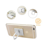 REIKO UNIVERSAL METAL RING GRIP HOLDER WITH HOOK IN SILVER