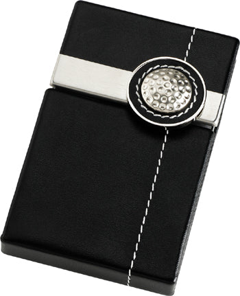 Flite Aluminum Faux Leather Golf Ball Business Card Case