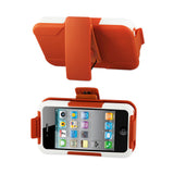 REIKO IPHONE 4/ 4G HYBRID HEAVY DUTY HOLSTER COMBO CASE IN WHITE ORANGE