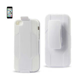 REIKO IPHONE 5C 3-IN-1 HYBRID HEAVY DUTY HOLSTER COMBO CASE IN WHITE