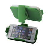 REIKO IPHONE SE/ 5S/ 5 3-IN-1 HYBRID HEAVY DUTY HOLSTER COMBO CASE IN GREEN CLEAR