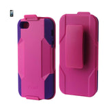 REIKO IPHONE SE/ 5S/ 5 3-IN-1 HYBRID HEAVY DUTY HOLSTER COMBO CASE IN HOT PINK PURPLE