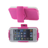 REIKO IPHONE SE/ 5S/ 5 3-IN-1 HYBRID HEAVY DUTY HOLSTER COMBO CASE IN HOT PINK CLEAR