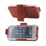 REIKO IPHONE SE/ 5S/ 5 3-IN-1 HYBRID HEAVY DUTY HOLSTER COMBO CASE IN ORANGE WHITE