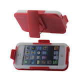 REIKO IPHONE SE/ 5S/ 5 3-IN-1 HYBRID HEAVY DUTY HOLSTER COMBO CASE IN RED CLEAR