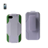 REIKO IPHONE 5/5S/SE 3-IN-1 HYBRID HEAVY DUTY HOLSTER COMBO CASE IN WHITE GREY