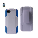 REIKO IPHONE SE/ 5S/ 5 3-IN-1 HYBRID HEAVY DUTY HOLSTER COMBO CASE IN WHITE NAVY