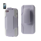 REIKO IPHONE 5/5S/SE 3-IN-1 HYBRID HEAVY DUTY HOLSTER COMBO CASE IN WHITE