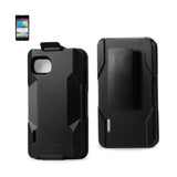 REIKO LG OPTIMUS F3 3-IN-1 HYBRID HEAVY DUTY HOLSTER COMBO CASE IN BLACK