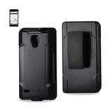 REIKO LG OPTIMUS L9 3-IN-1 HYBRID HEAVY DUTY HOLSTER COMBO CASE IN BLACK
