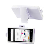 REIKO LG OPTIMUS L9 3-IN-1 HYBRID HEAVY DUTY HOLSTER COMBO CASE IN WHITE