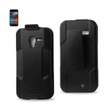 REIKO MOTOROLA MOTO X 3-IN-1 HYBRID HEAVY DUTY HOLSTER COMBO CASE IN BLACK