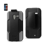 REIKO MOTOROLA MOTO X 3-IN-1 HYBRID HEAVY DUTY HOLSTER COMBO CASE IN GREY BLACK