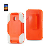 REIKO SAMSUNG EPIC 4G TOUCH 3-IN-1 HYBRID HEAVY DUTY HOLSTER COMBO CASE IN ORANGE WHITE