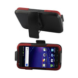 REIKO SAMSUNG GALAXY S II SKYROCKET 3-IN-1 HYBRID HEAVY DUTY HOLSTER COMBO CASE IN BLACK RED