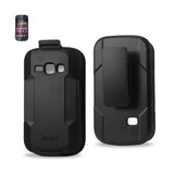 REIKO SAMSUNG GALAXY RING 3-IN-1 HYBRID HEAVY DUTY HOLSTER COMBO CASE IN BLACK