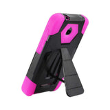 REIKO ALCATEL DAWN/ STREAK HYBRID HEAVY DUTY CASE WITH KICKSTAND IN HOT PINK BLACK