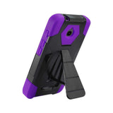 REIKO ALCATEL DAWN/ STREAK HYBRID HEAVY DUTY CASE WITH KICKSTAND IN PURPLE BLACK
