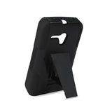 REIKO ALCATEL ONE TOUCH POP STAR 2 HYBRID HEAVY DUTY CASE WITH KICKSTAND IN BLACK