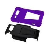 REIKO ALCATEL ONE TOUCH SONIC LTE HYBRID HEAVY DUTY CASE WITH KICKSTAND IN PURPLE BLACK