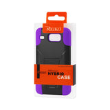 REIKO ALCATEL ONE TOUCH SONIC LTE HYBRID HEAVY DUTY CASE WITH KICKSTAND IN PURPLE BLACK