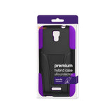 REIKO ALCATEL ONE TOUCH POP ASTRO HYBRID HEAVY DUTY CASE WITH KICKSTAND IN PURPLE BLACK