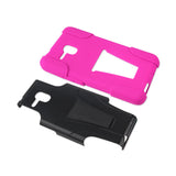 REIKO ALCATEL ONE TOUCH FIERCE XL HYBRID HEAVY DUTY CASE WITH KICKSTAND IN HOT PINK BLACK