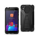 REIKO ALCATEL IDOL 4 HYBRID HEAVY DUTY CASE WITH KICKSTAND IN BLACK