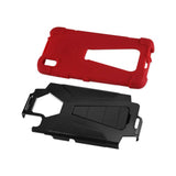 REIKO ALCATEL IDOL 4 HYBRID HEAVY DUTY CASE WITH KICKSTAND IN RED BLACK