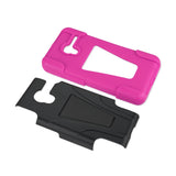REIKO ALCATEL ONETOUCH PIXI 3 HYBRID HEAVY DUTY CASE WITH KICKSTAND IN HOT PINK BLACK