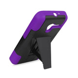 REIKO ALCATEL ONETOUCH PIXI 3 HYBRID HEAVY DUTY CASE WITH KICKSTAND IN PURPLE BLACK