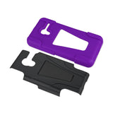 REIKO ALCATEL ONETOUCH PIXI 3 HYBRID HEAVY DUTY CASE WITH KICKSTAND IN PURPLE BLACK