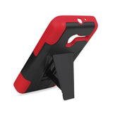 REIKO ALCATEL ONETOUCH PIXI 3 HYBRID HEAVY DUTY CASE WITH KICKSTAND IN RED BLACK