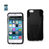 REIKO IPHONE 6 PLUS HYBRID HEAVY DUTY CASE WITH KICKSTAND IN BLACK