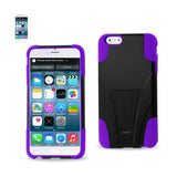 REIKO IPHONE 6 PLUS HYBRID HEAVY DUTY CASE WITH KICKSTAND IN PURPLE BLACK