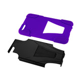 REIKO IPHONE 6 PLUS HYBRID HEAVY DUTY CASE WITH KICKSTAND IN PURPLE BLACK