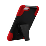 REIKO IPHONE 6 PLUS HYBRID HEAVY DUTY CASE WITH KICKSTAND IN RED BLACK